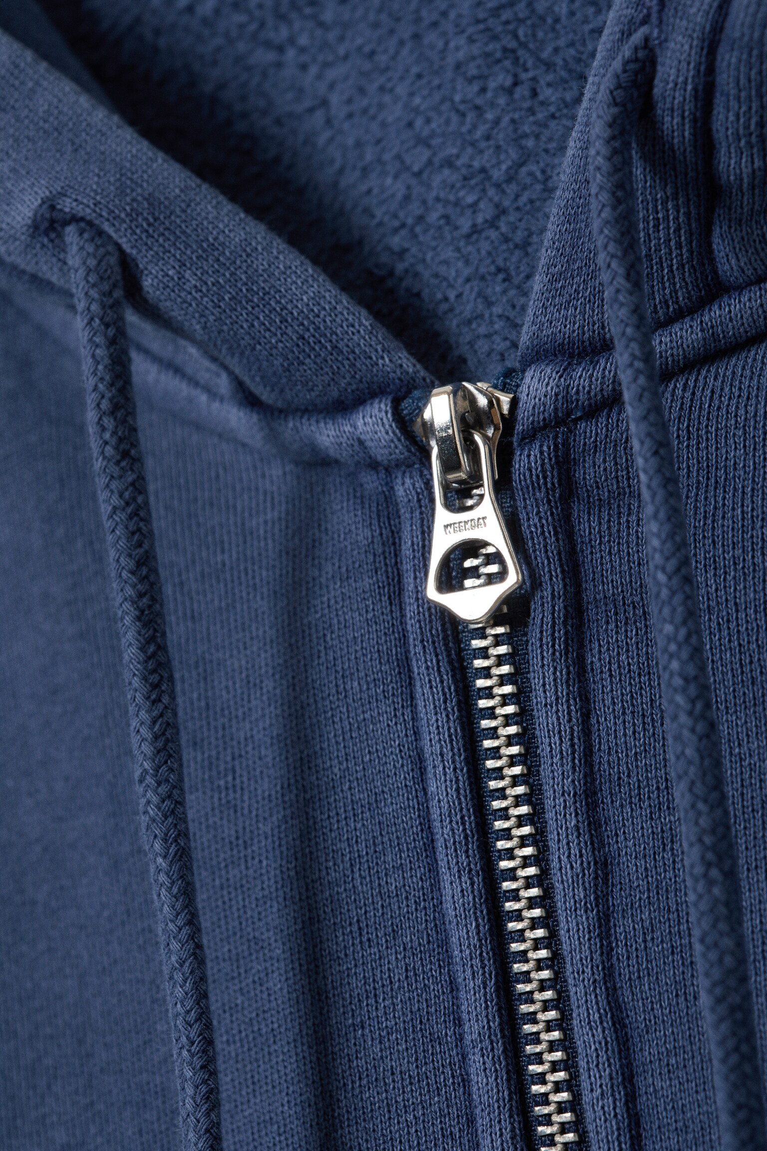 Fitted Zip Hoodie - Lavado azul oscuro/Negro lavado - 5