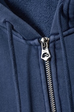 Washed Dark Blue - Fitted Zip Hoodie - 5
