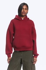 Dark Red - Oversized Scuba Hoodie - 0