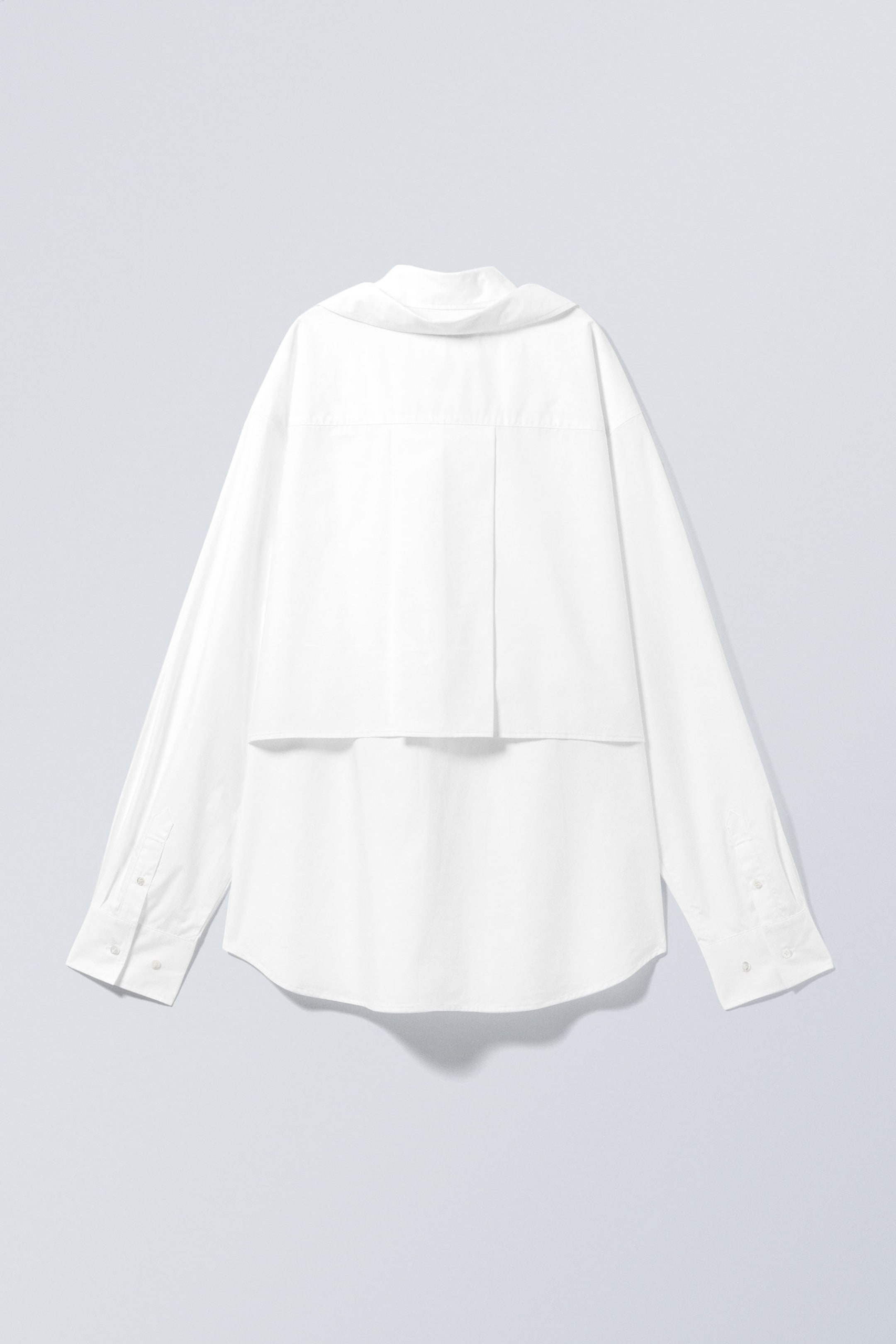 White - Double-Layered Oversized Shirt - 5