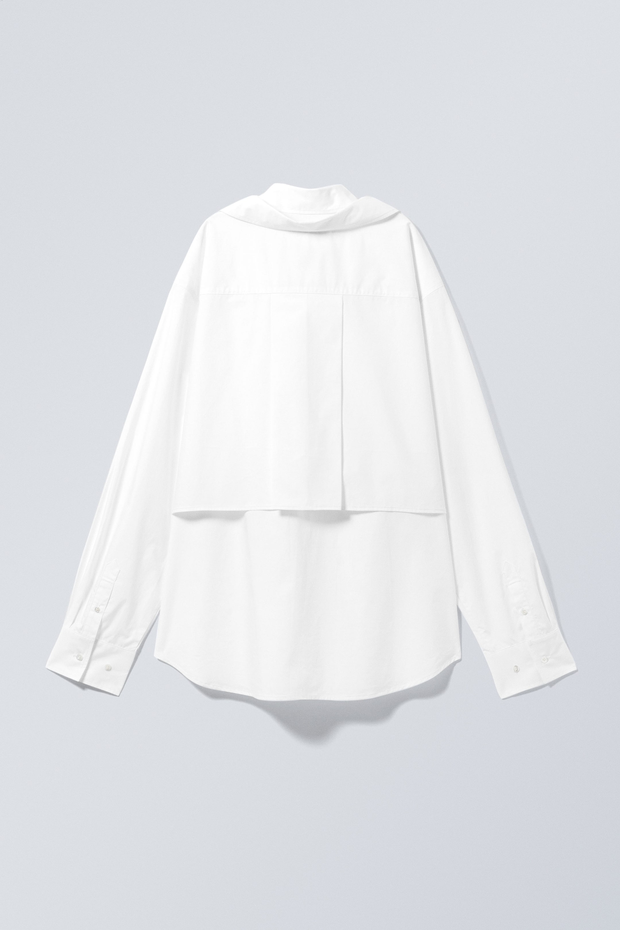 White - Double-Layered Oversized Shirt - 1