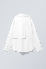 White - Double-Layered Oversized Shirt - 1