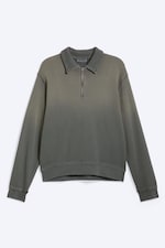 Tvättad Mörkgrön - Sweatshirt med kvartszip - 4