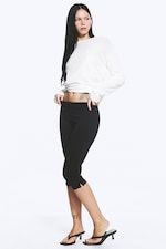 Black - Mid-Rise Capri Trousers - 2