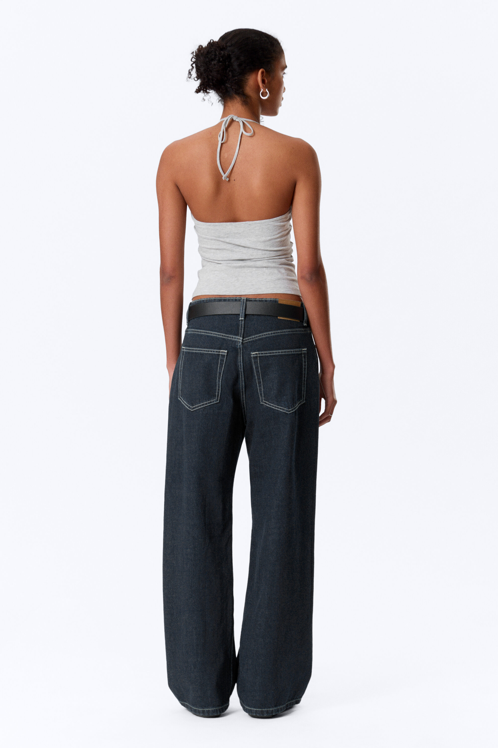 missy low rise loose straight jeans - Blue Rinse - Dark Blue