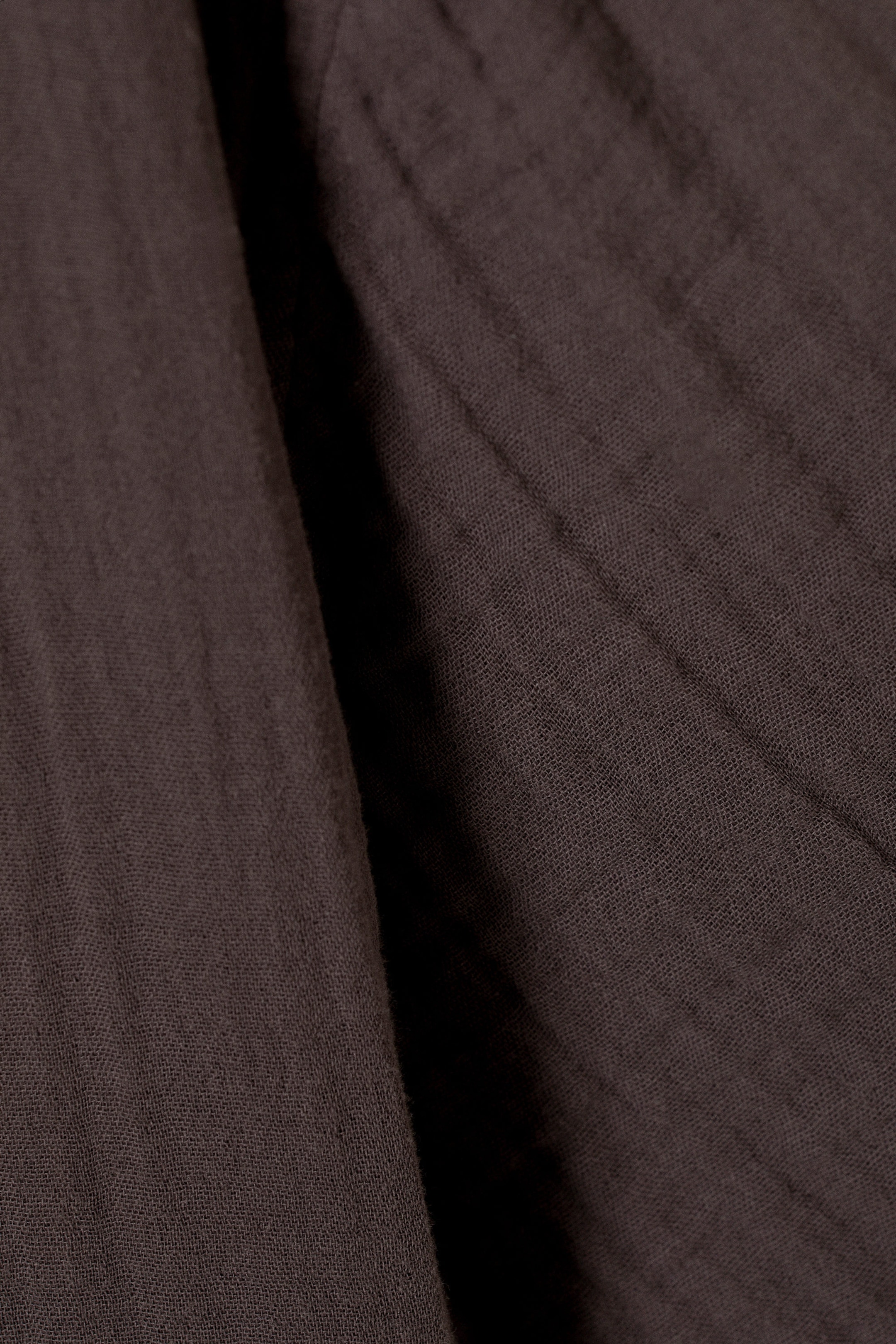 Dark Brown - Oversized Structured Short Sleeve Shirt - 1