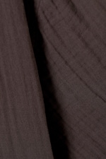 Dark Brown - Oversized Structured Short Sleeve Shirt - 1