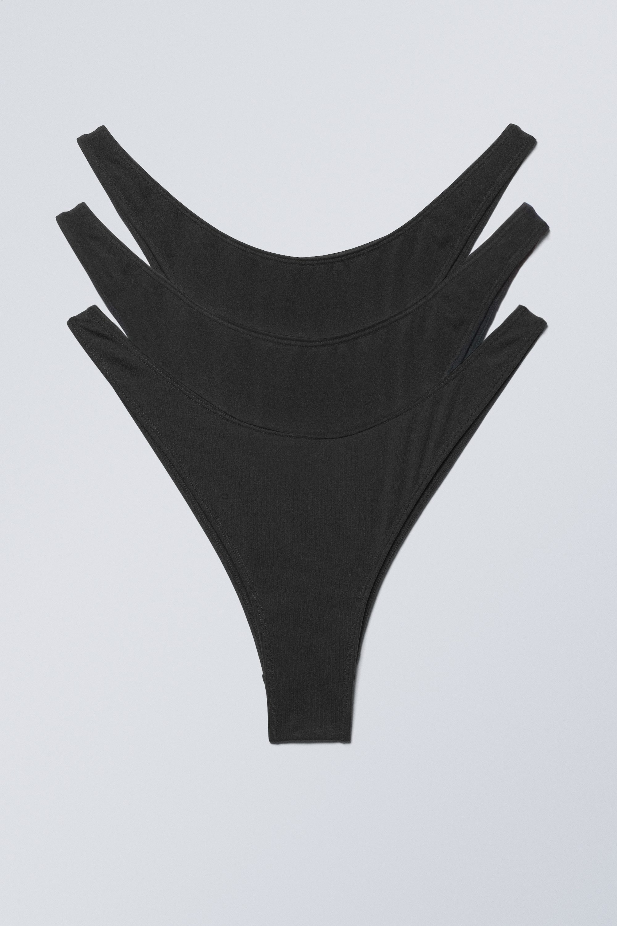 Schwarz - Knappe Brazilian-Slips 3er-Pack - 0