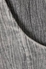 Washed Grey - Flared Boat-neck Mini Twill Dress - 6