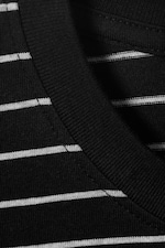 Striped Black - Long-Sleeved Boxy Cotton T-shirt - 5