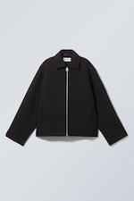 Black - Short Wool Blend Jacket - 0