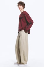 Dusty Beige - Barrel Pull-on Trousers - 2