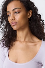 Ljus syrenlila - Fitted Three-Quarter Sleeve Top - 0