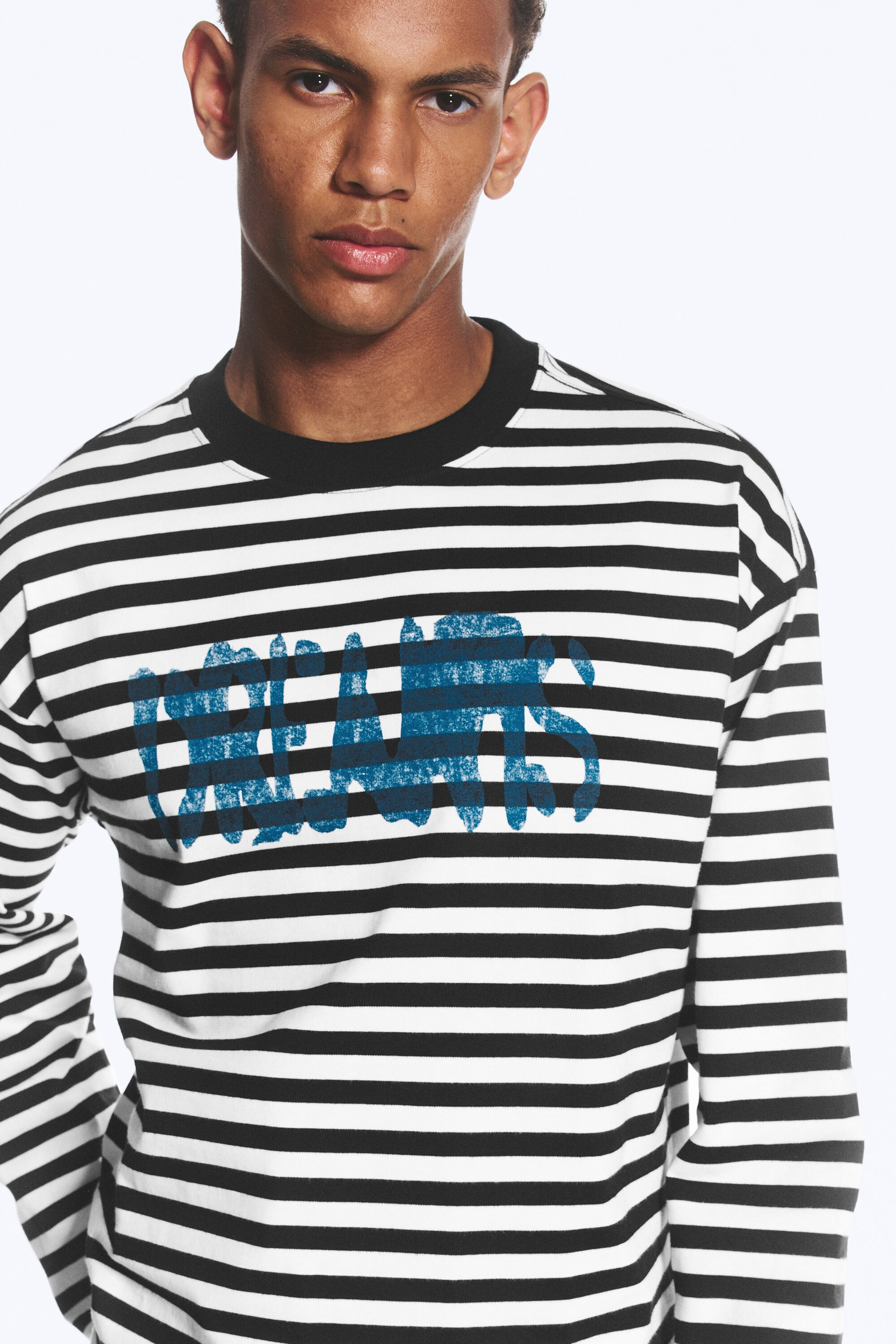 Gestreept - Dreams - Geweldig boxy T-shirt met graphic en lange mouwen - 2
