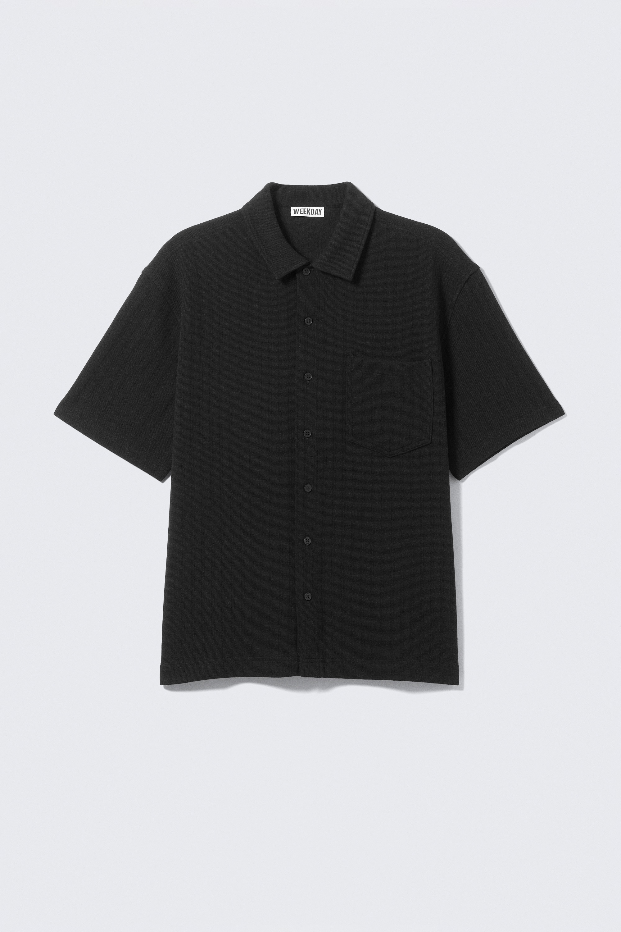 Knitted Short-Sleeved Button-Up Shirt - Negru/Black/Verde kaki deschis/Gri deschis/Dusty Mole/Black/Dark Mole/Dusty White