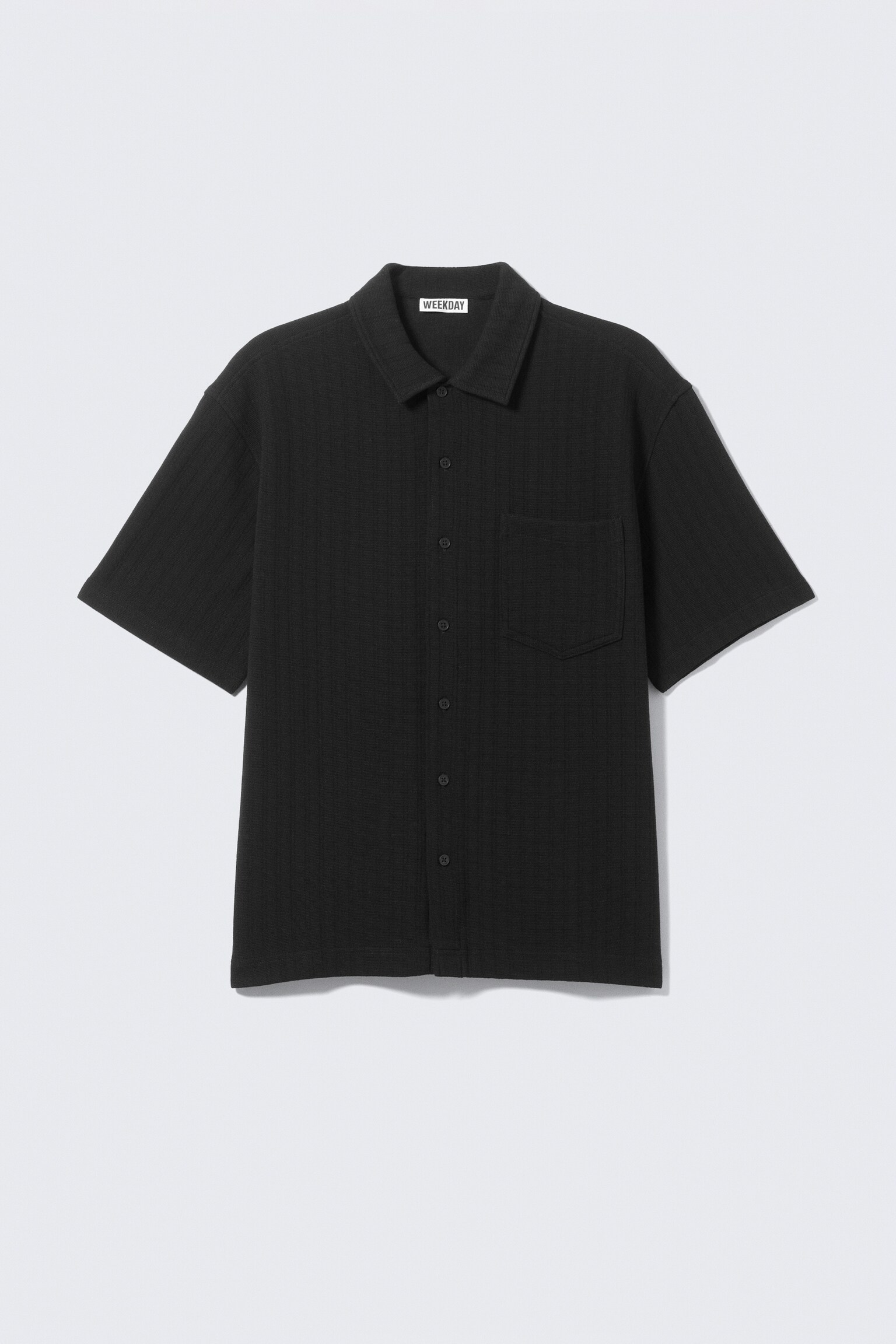Knitted Short-Sleeved Button-Up Shirt - Čierna/Dusty Mole/Black/Svetlá khaki zelená/Tmavá krtčia hnedá/Black/Svetlosivá/Dusty White