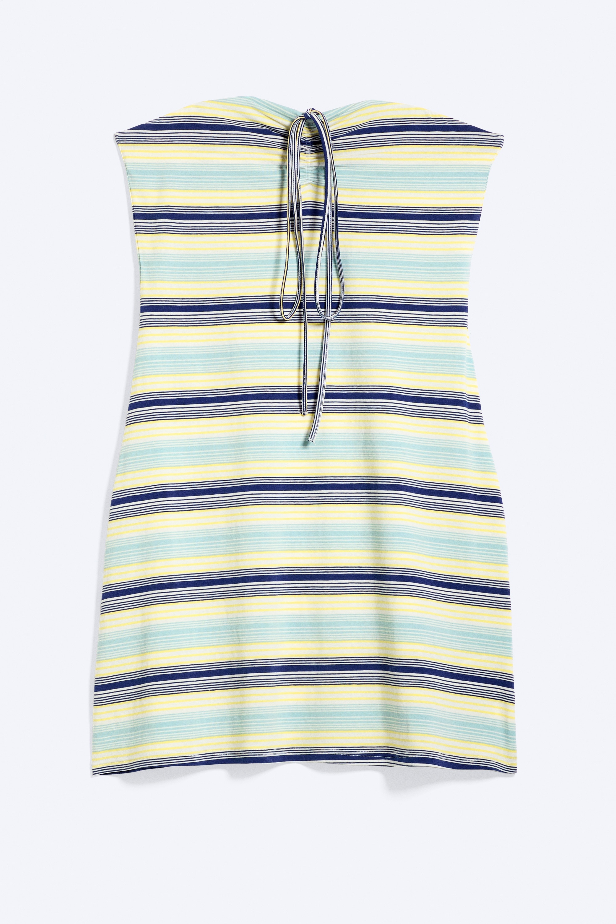 Tube Mini Dress - Gestreept blauw/groen/geel/Donkerbruin/Blauw