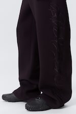 Violet foncé - Brodé - Pantalon de survêtement ample graphique - 2
