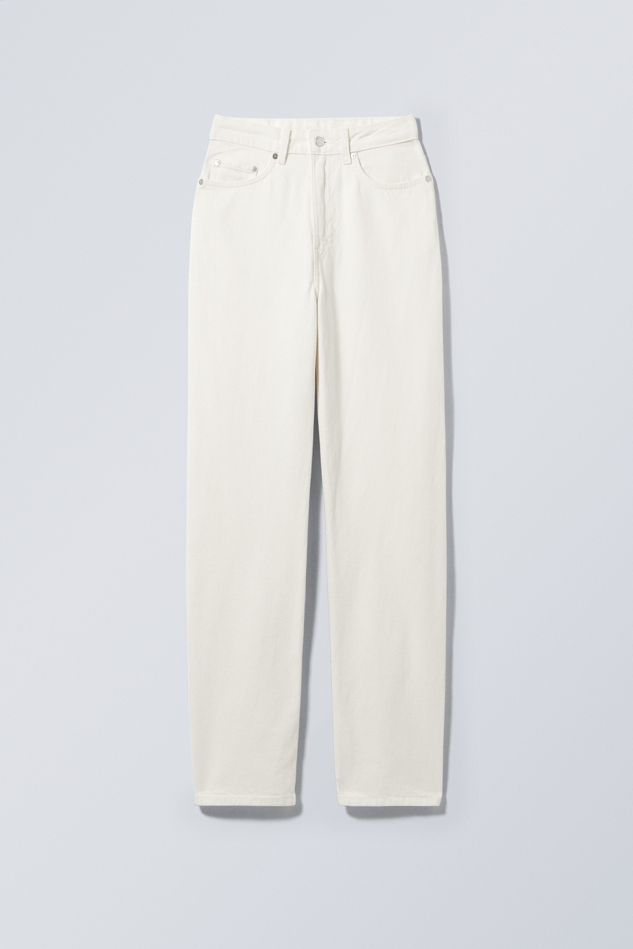 White Hemp - Weiß - Rowe Super High Waisted Regular Straight Jeans - 0