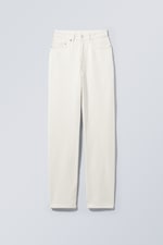 White Hemp - Weiß - Rowe Super High Waisted Regular Straight Jeans - 0