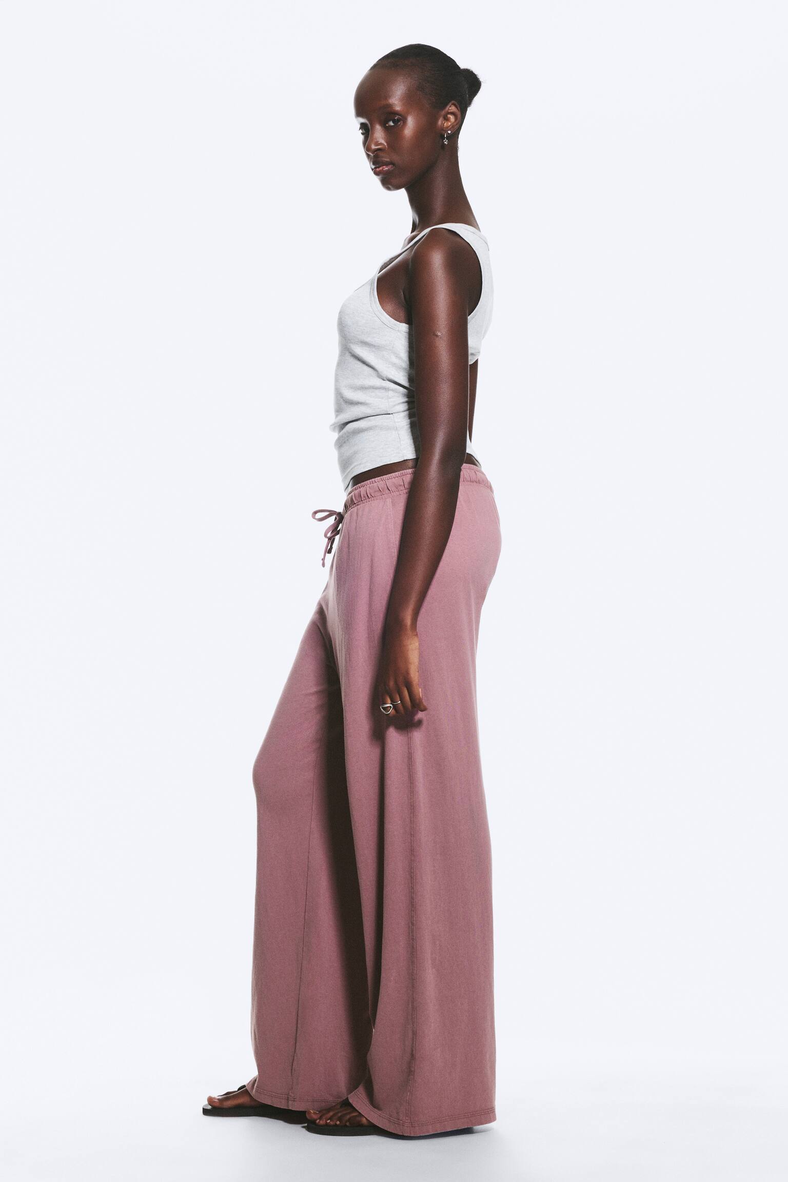 Pantalon de pyjama décontracté - Lilas cendré/Gris poudré clair - 4