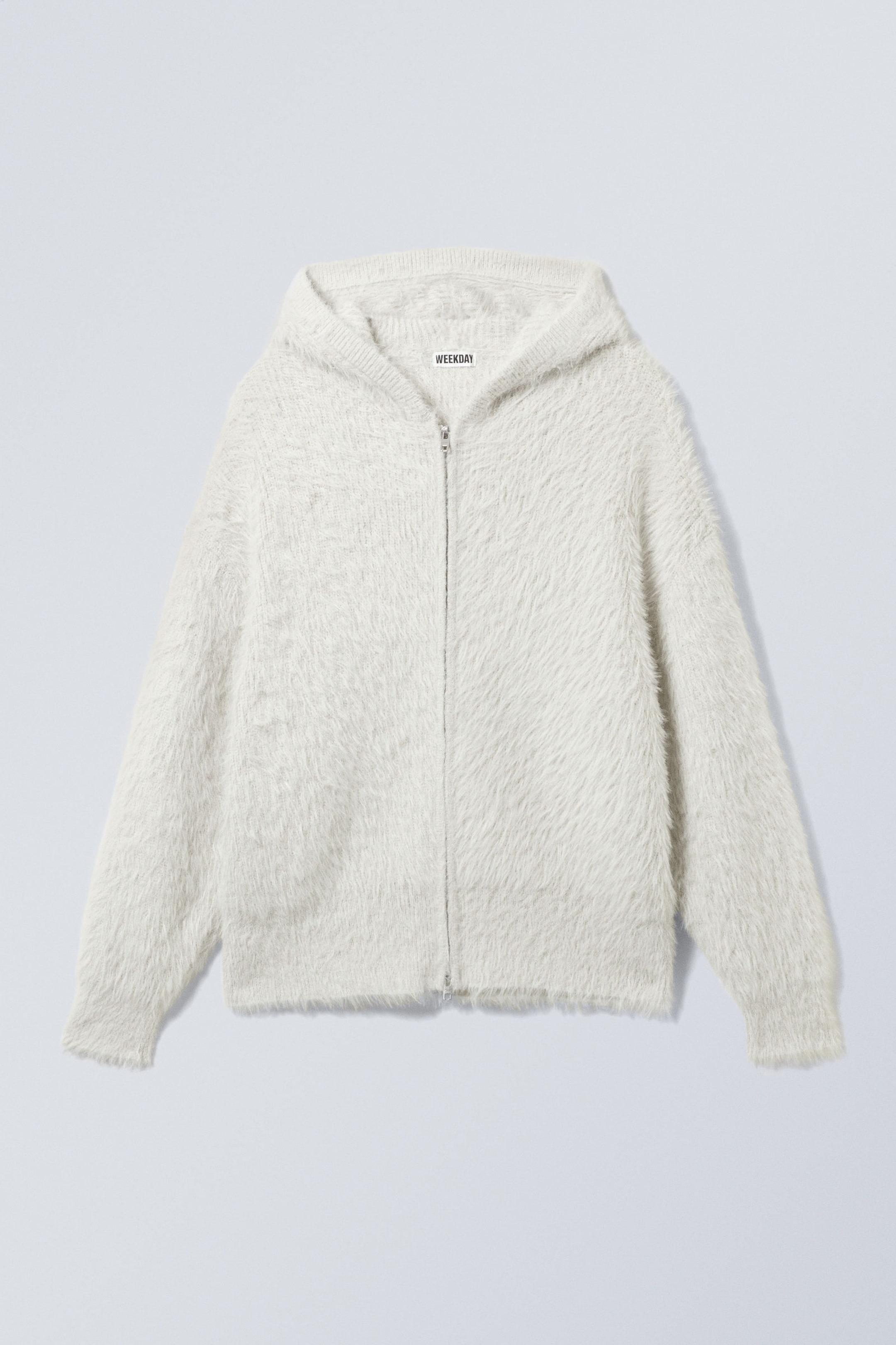 Dusty Mole - Boxy Knitted Hairy Zip Hoodie - 1