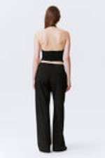 Black - Relaxed Mid Rise Pleated Suiting Trousers - 2