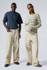 Dirty Beige - Light Beige - Astro Loose Baggy Leg Jeans - 0