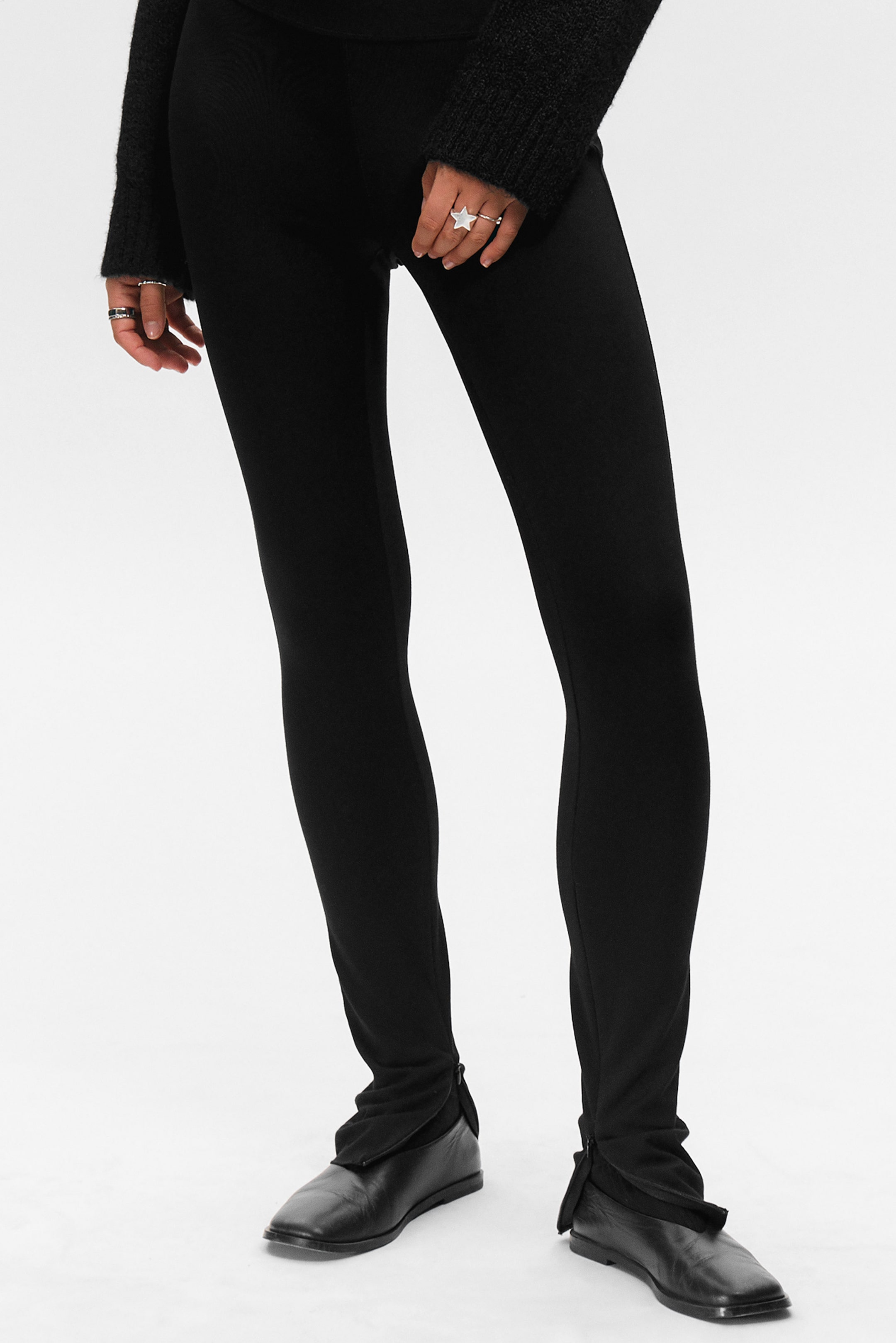 Dunkel - Stretchhose mit Reißverschluss - 2