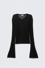 Black - Sheer Linen-Blend Cardigan - 4