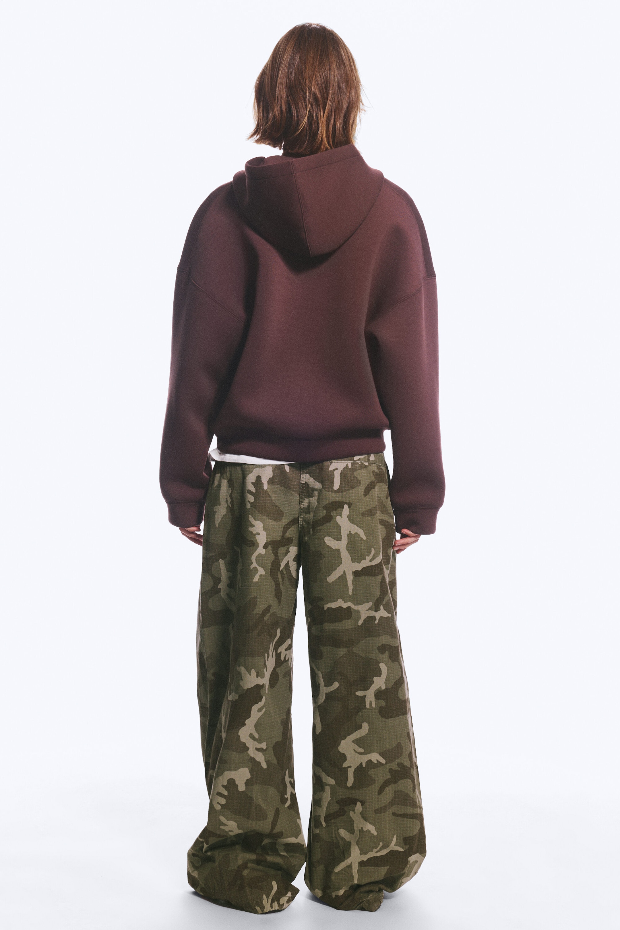 Burgundy - Oversized Scuba Zip-Hoodie - 6