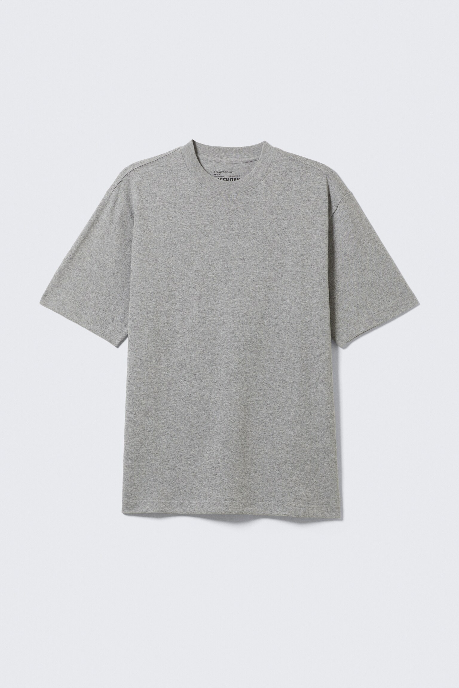 Relaxed Fit Short-Sleeved Cotton T-shirt - Šedý melír/Tmavě zelená/Black/White/Zaprášená khaki zelená/Dark Brown/Námořnická modrá/Světle modrá