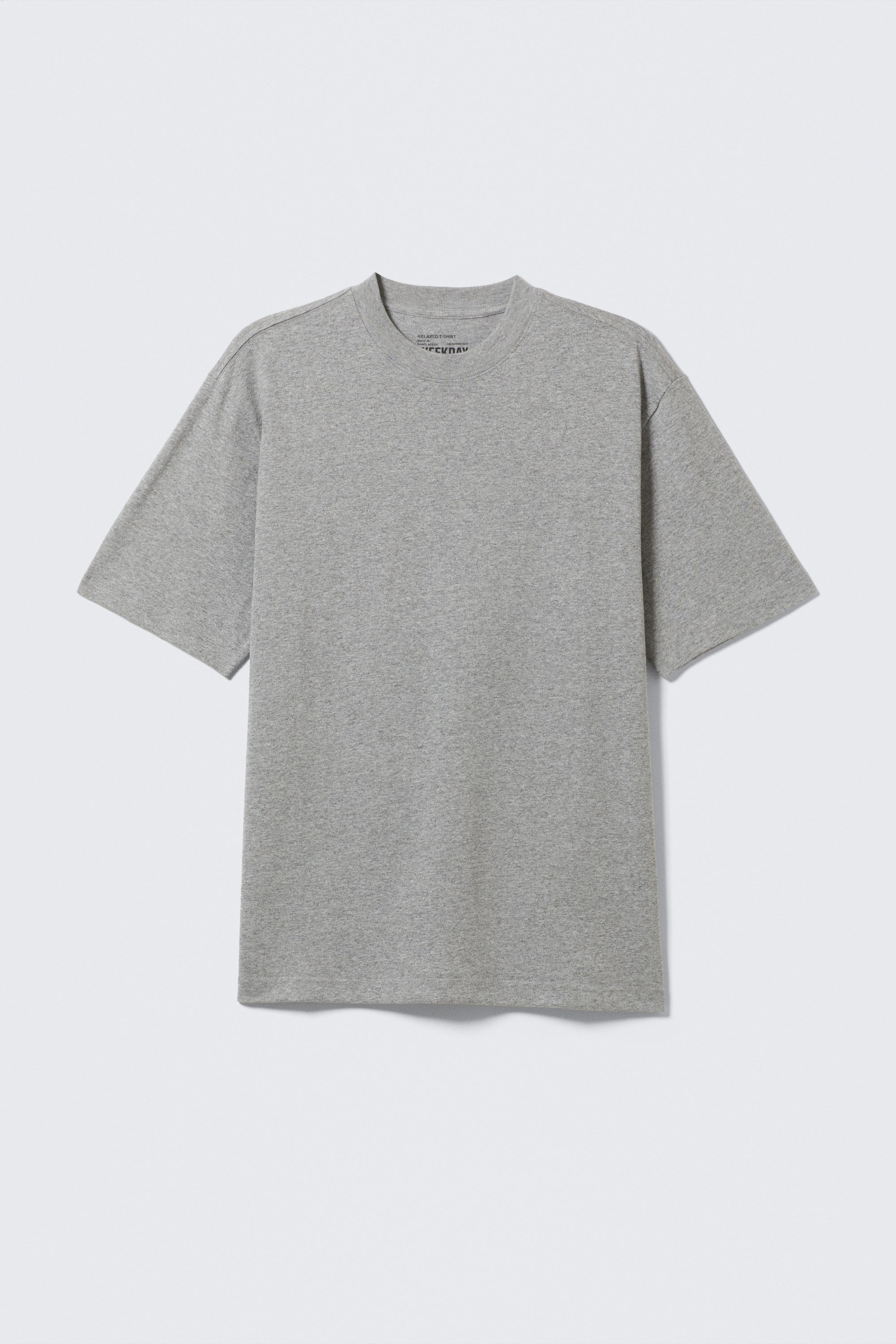 Grau meliert - T-SHIRT MIT RELAXTER PASSFORM - 0