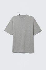 Grau meliert - T-SHIRT MIT RELAXTER PASSFORM - 0