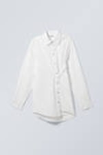 White - Buttoned Poplin Wrap Shirt - 1