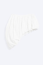White - Crinkled Balloon skirt - 4
