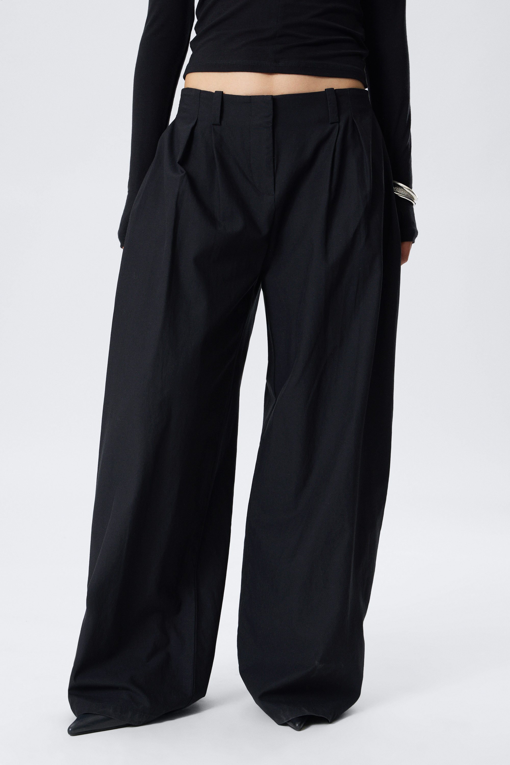 Black - Aya Pleated Trousers - 2