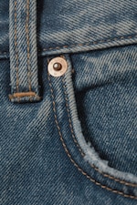 Iron Blue - Space Mid Rise Relaxed Straight Leg Jeans - 6