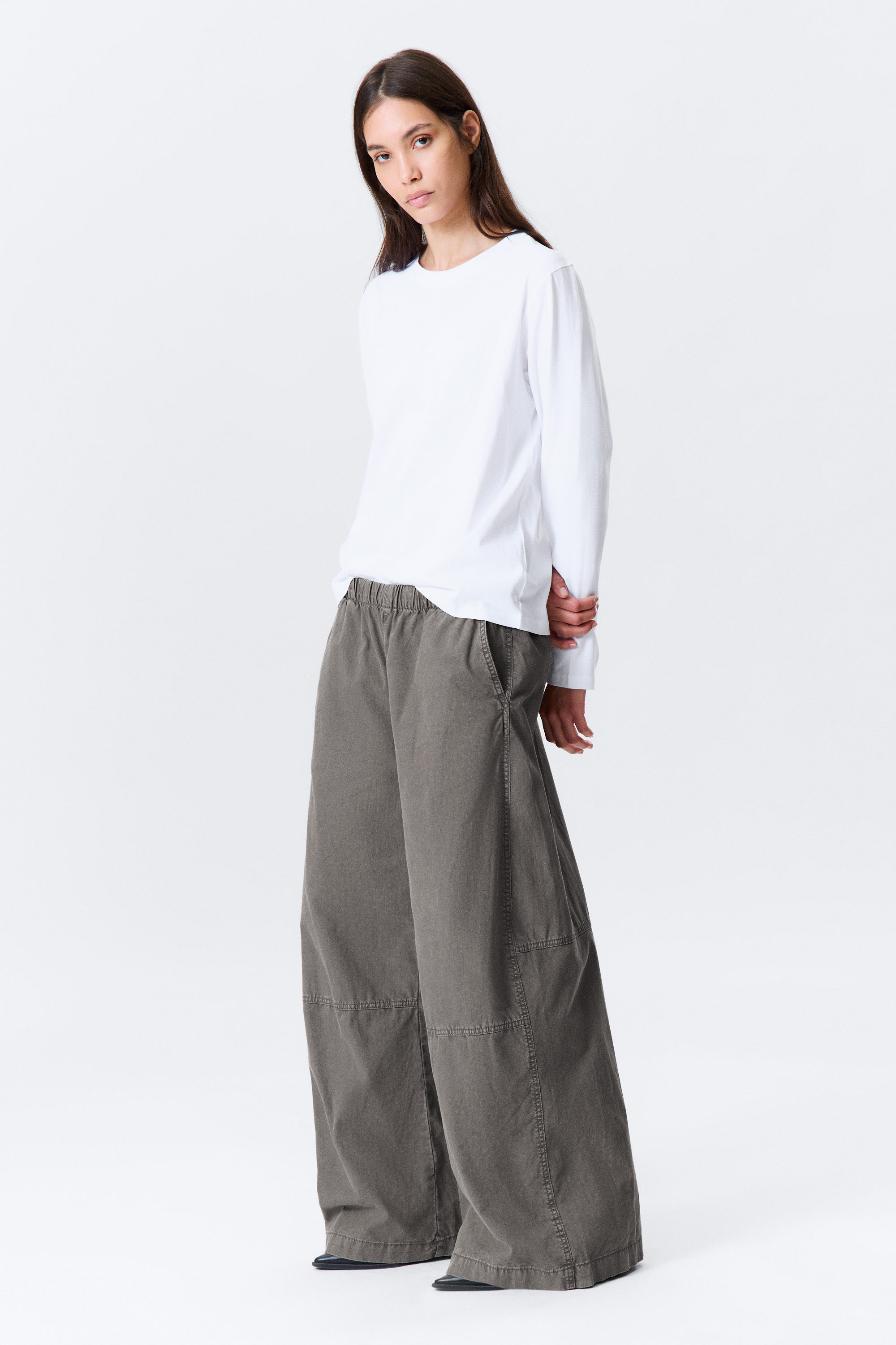 Gris - Pantalon ample taille basse à enfiler - 4