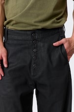 Black Coating - Black - Astro Loose Utility Baggy Leg Unisex Jeans - 1