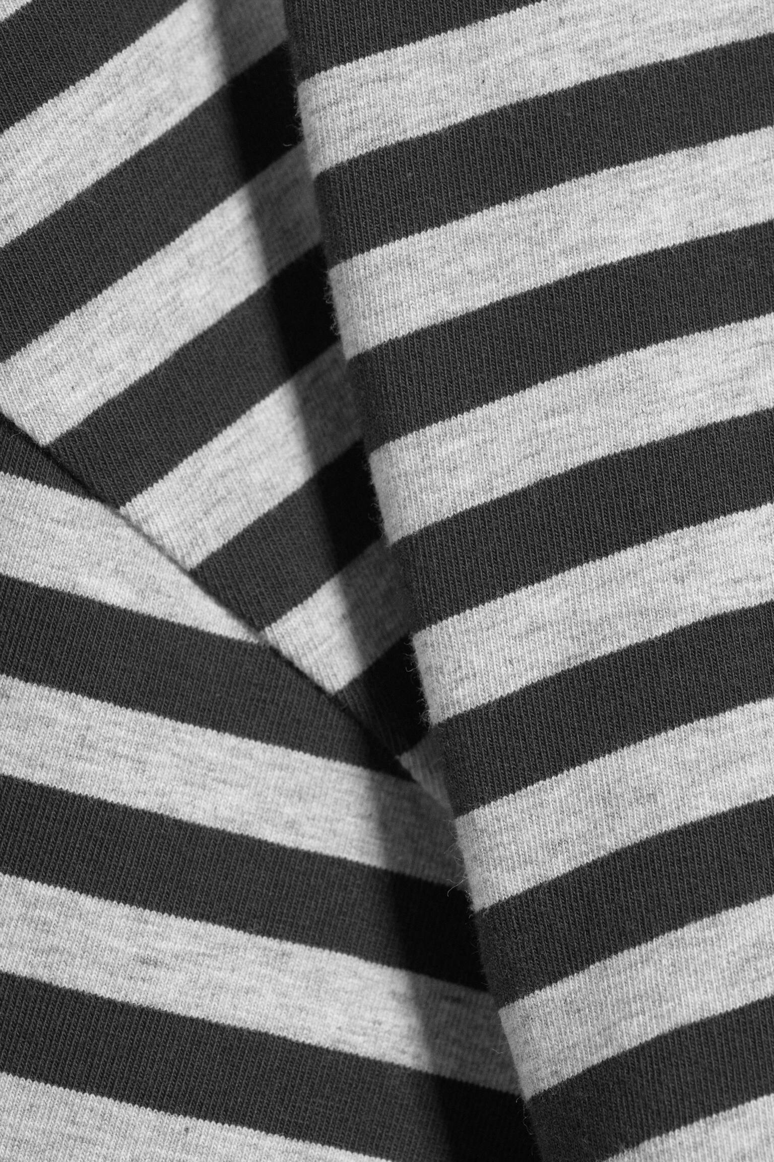 Langærmet T-shirt med rynker - Sort/grå stribe/Hvid/Stribet Grå Melange/Sort - 3