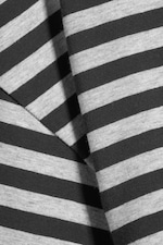 Black/Grey Stripe - Ruched Long-Sleeved T-shirt - 5