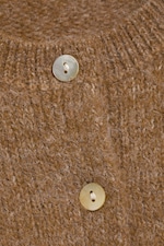 Gedecktes Braun - Kurzärmeliger Strickcardigan - 5