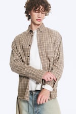 Checked Washed Mole - Long-sleeved flannel buttoned shirt - 3