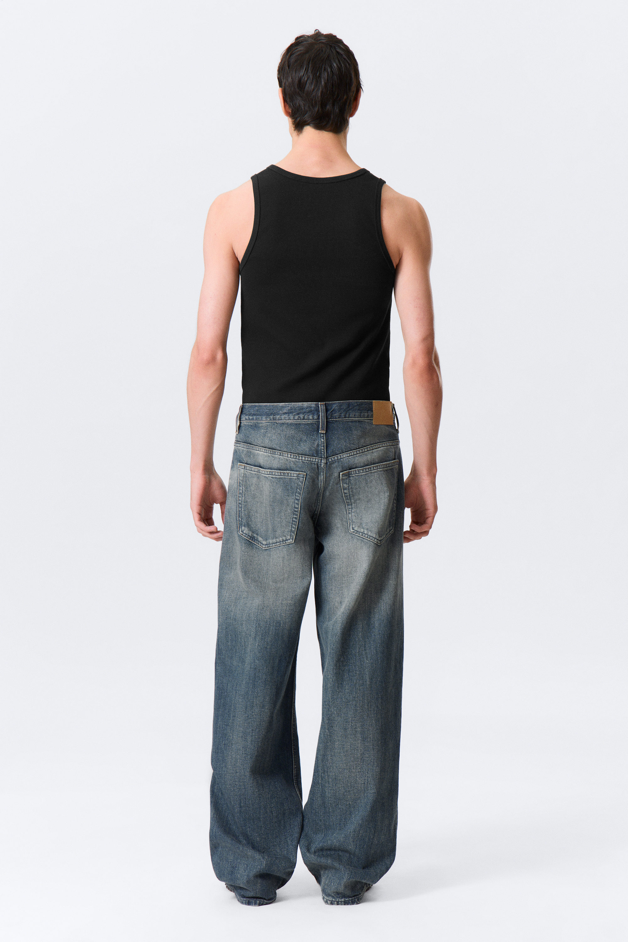 Baltic Blue - Mörkblå - Sphere Low Waist Loose Straight Leg Jeans - 6