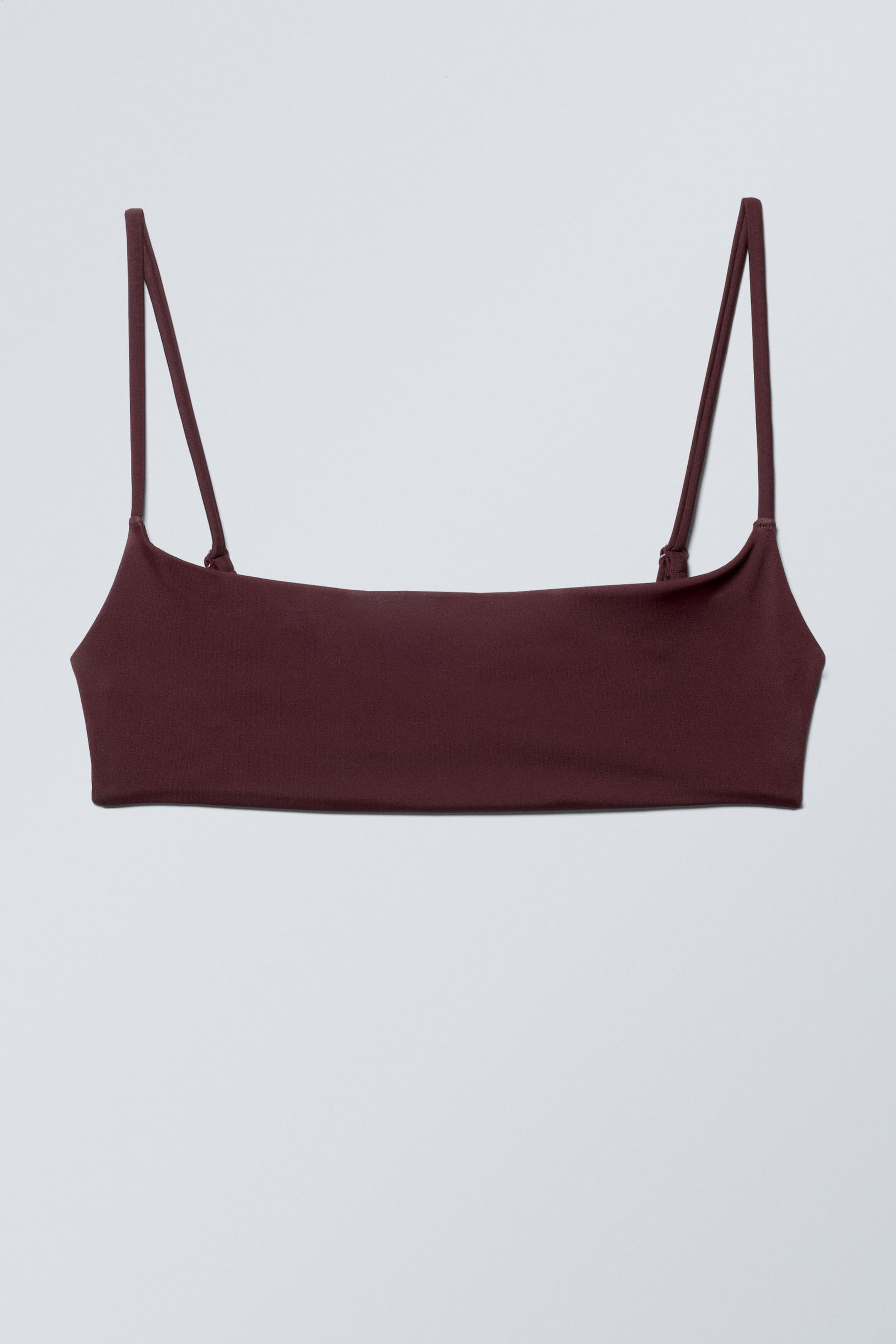 Dark Maroon - Scoop Neck Bikini Top - 1