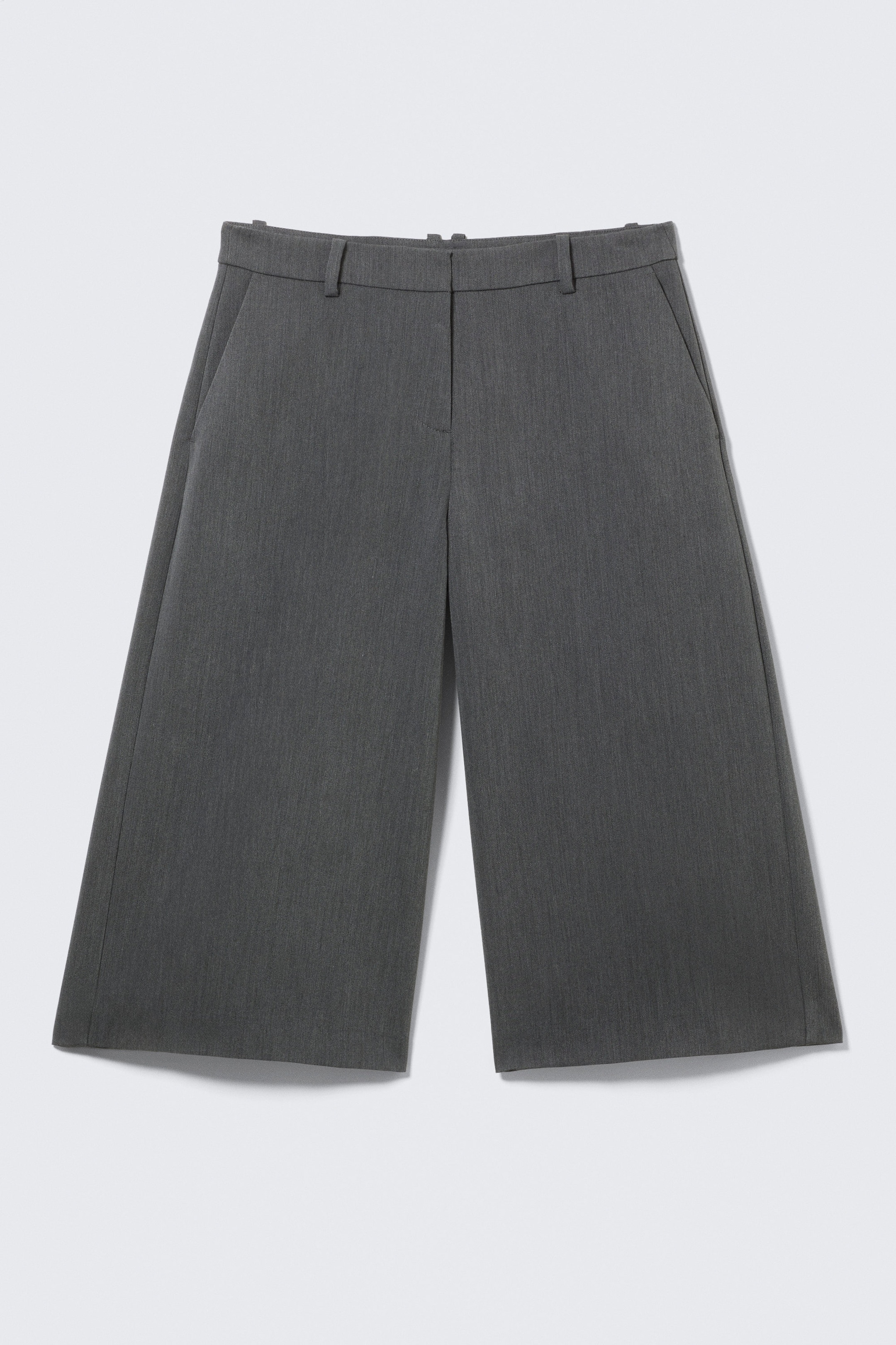 Dark Grey Melange - HANNE H CAPRI SUITING TROUSERS - 4