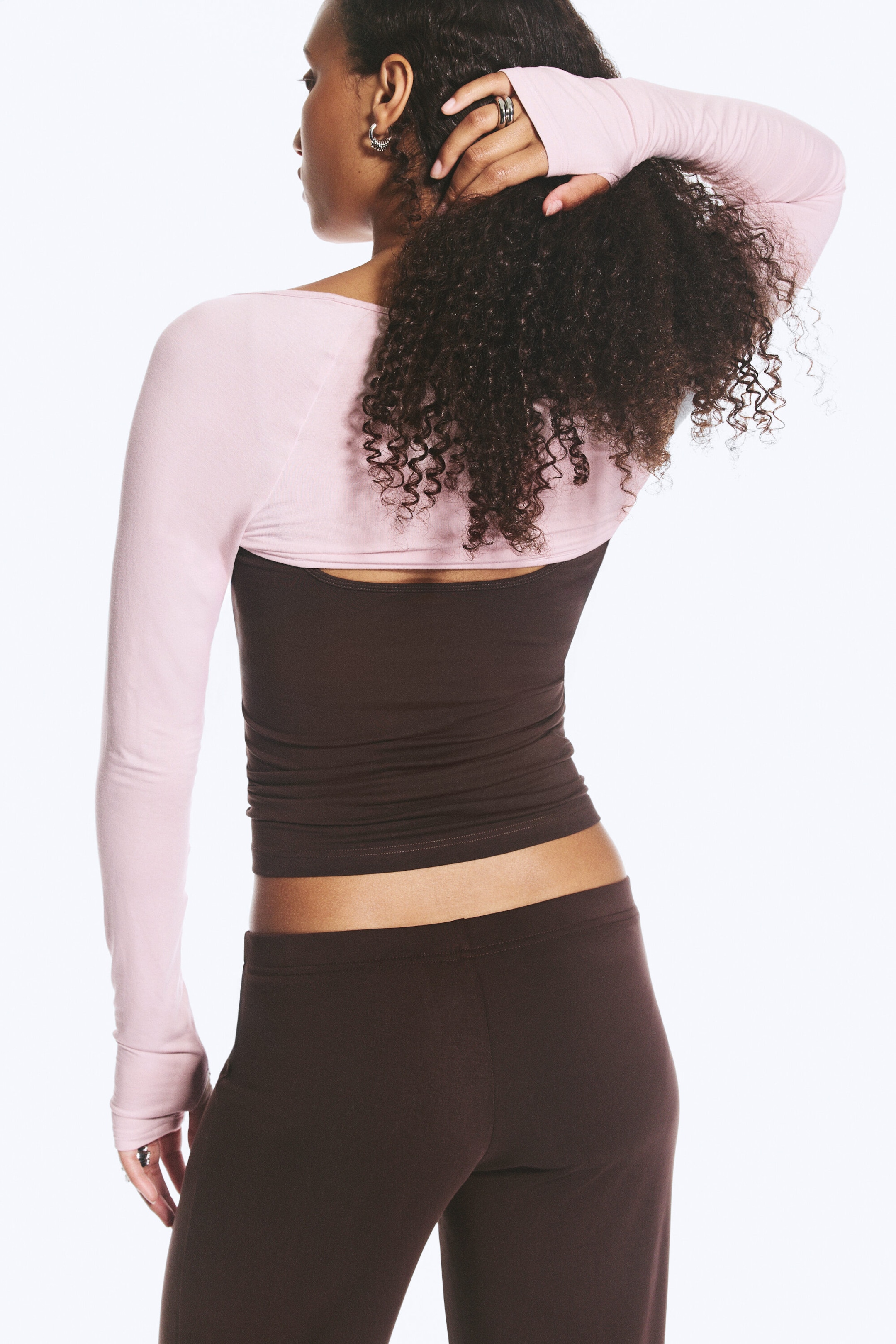 Hellrosa - Figurbetonter Jersey-Bolero - 3