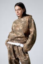 Khaki - Waldland - Bedruckter Hoodie in lockerer Passform - 0