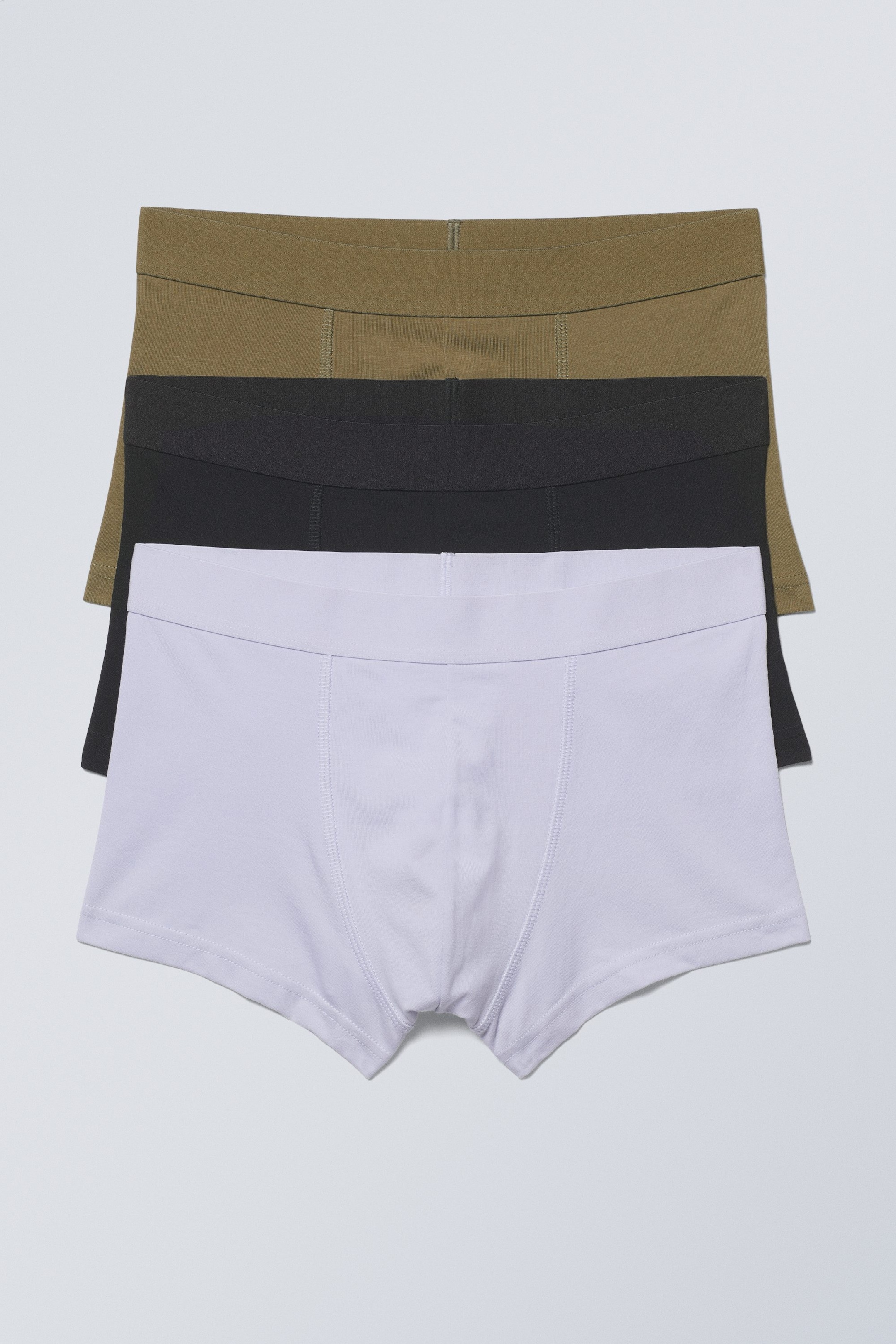 Khaki Black Lilac - Boxer Trunks 3-pack - 0